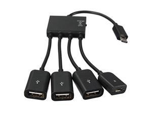 Black USB 4-port Micro Power Cargo OTG Hub Cable adapter Black USB 4-port Micro Power Cargo OTG Hub Cable adapter