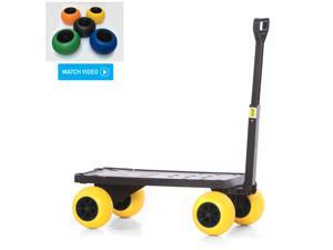 Plus One Flatbed 4 Wheel Utility Cart Indoor Outdoor Wagon Plus One Flatbed 4 Wheel Utility Cart Indoor Outdoor Wagon