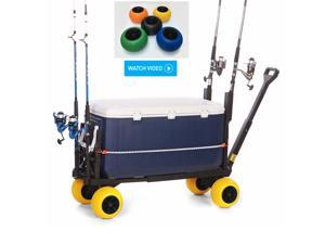 Plus One Fishing Surf Cart Flatbed Trolley Hand Pull Wagon with Wheels PO600D Plus One Fishing Surf Cart Flatbed Trolley Hand Pull Wagon with Wheels PO600D