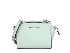 MICHAEL Michael Kors Selma Mini Messenger Saffiano Leather Shiny Rhodium, Color Celadon MICHAEL Michael Kors Selma Mini Messenger Saffiano Leather Shiny Rhodium, Color Celadon