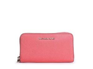 MICHAEL Michael Kors Jet Set Travel Large Coin Multi-Function Phone Case Saffiano Leather 18K, Color Pink Grapefruit MICHAEL Michael Kors Jet Set Travel Large Coin Multi-Function Phone Case Saffiano Leather 18K, Color Pink Grapefruit