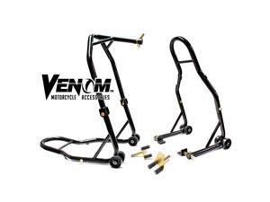 Venom® Motorcycle Front Triple Tree & Rear Swingarm Paddle Lift Combo Wheel Lift Stands + Paddock Attachments For Yamaha, Honda, Kawasaki, Suzuki, Ducati, BMW - Sport Street Bike Motorcycle Venom® Motorcycle Front Triple Tree & Rear Swingarm Paddle Lift Combo Wheel Lift Stands + Paddock Attachments For Yamaha, Honda, Kawasaki, Suzuki, Ducati, BMW - Sport Street Bike Motorcycle