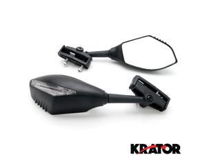 Krator® Universal Matte Black Integrated Motorcycle Racing Mirrors with LED Turn Signals Indicators Blinkers Amber for Street Sport Bikes Suzuki, Honda, Kawasaki, Yamaha, Ducati Krator® Universal Matte Black Integrated Motorcycle Racing Mirrors with LED Turn Signals Indicators Blinkers Amber for Street Sport Bikes Suzuki, Honda, Kawasaki, Yamaha, Ducati