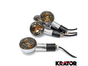 Krator® Motorcycle 4 pcs Smoke Round Turn Signals Lights For Vespa GTS GTV 250 300 Krator® Motorcycle 4 pcs Smoke Round Turn Signals Lights For Vespa GTS GTV 250 300