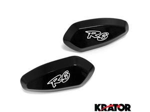 Krator® Mirror Block Off Base Plates Logo Engraved Black For 2006 Yamaha R6 / YZF-R6 Krator® Mirror Block Off Base Plates Logo Engraved Black For 2006 Yamaha R6 / YZF-R6