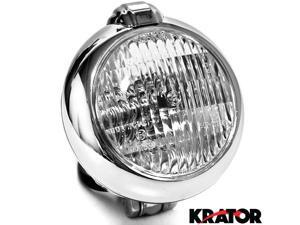 Krator® Universal Chrome Motorcycle Headlight with Bracket For Vespa GTS GTV 250 300 Krator® Universal Chrome Motorcycle Headlight with Bracket For Vespa GTS GTV 250 300