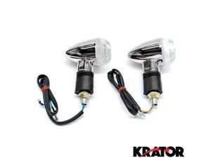 Krator® Motorcycle 2 pcs Clear Bullet Turn Signals Lights For Vespa GTS GTV 250 300 Krator® Motorcycle 2 pcs Clear Bullet Turn Signals Lights For Vespa GTS GTV 250 300