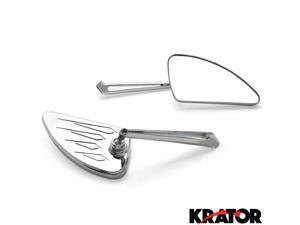 Krator® Custom Rear View Mirrors Chrome Pair w/Adapters For Vespa GTS GTV 250 300 Krator® Custom Rear View Mirrors Chrome Pair w/Adapters For Vespa GTS GTV 250 300