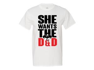 Minty Tees - She Wants The D&D T-Shirt X-Large White Minty Tees - She Wants The D&D T-Shirt X-Large White