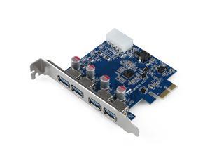 THZY 4-Port SuperSpeed USB 3.0 PCI-E PCI Express Card with 4-pin IDE Power Connector NEC uPD720201 THZY 4-Port SuperSpeed USB 3.0 PCI-E PCI Express Card with 4-pin IDE Power Connector NEC uPD720201