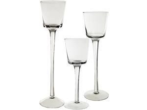 CYS Stemmed Glass Candle Holder Wedding Decor - Set of 3 pieces CYS Stemmed Glass Candle Holder Wedding Decor - Set of 3 pieces