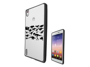 Huawei Ascend P7 Gel Silicone Case All Edges Protection Cover c0332 - cool fun dinosaur skeleton bones fossils t-rex spinosaurus triceratops stegosaurus Huawei Ascend P7 Gel Silicone Case All Edges Protection Cover c0332 - cool fun dinosaur skeleton bones fossils t-rex spinosaurus triceratops stegosaurus