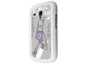 Samsung Galaxy S3 Mini Coque Fashion Trend Case Coque Protection Cover plastique et métal - White 1387 - Trendy kwaii sketch let the music paly robit school art illustration Samsung Galaxy S3 Mini Coque Fashion Trend Case Coque Protection Cover plastique et métal - White 1387 - Trendy kwaii sketch let the music paly robit school art illustration