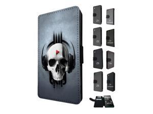 Sony Xperia M5 Aqua / Xperia M5 Flip Case Cover Book Style Tpu case 1480 - Trendy skeleton x-ray headphones scary skull tattoo biker skull Sony Xperia M5 Aqua / Xperia M5 Flip Case Cover Book Style Tpu case 1480 - Trendy skeleton x-ray headphones scary skull tattoo biker skull