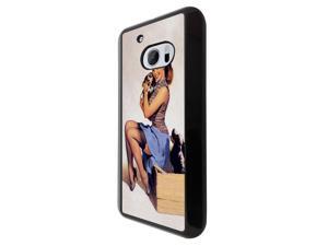 HTC 10 Coque Fashion Trend Case Coque Protection Cover plastique et métal - Black 686 - Vintage Pin Up Girl Sexy HTC 10 Coque Fashion Trend Case Coque Protection Cover plastique et métal - Black 686 - Vintage Pin Up Girl Sexy