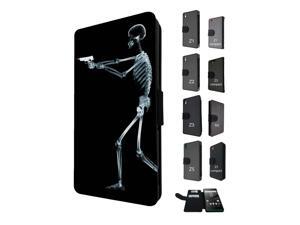 1112 - death skeleton zombie x-ray gun bones Design Sony Xperia M5 Aqua / Xperia M5 Flip Case Credit Card Holder Cover Book Style 1112 - death skeleton zombie x-ray gun bones Design Sony Xperia M5 Aqua / Xperia M5 Flip Case Credit Card Holder Cover Book Style