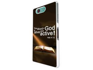 745 - Bible Word of God Alive and Active Design Sony Xperia Z1 Compact / Mini Hard Plastic Case Back Cover - White 745 - Bible Word of God Alive and Active Design Sony Xperia Z1 Compact / Mini Hard Plastic Case Back Cover - White