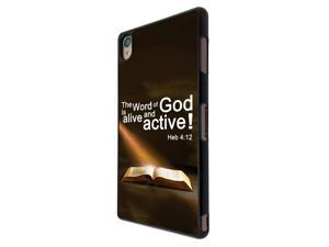 745 - Bible Word of God Alive and Active Design Sony Xperia M4 AQUA Hard Plastic Case Back Cover - Black 745 - Bible Word of God Alive and Active Design Sony Xperia M4 AQUA Hard Plastic Case Back Cover - Black