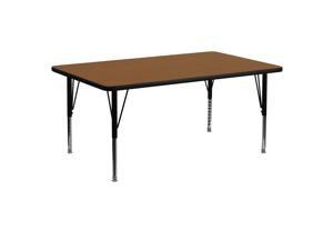 Flash Furniture 24''W x 60''L Rectangular Activity Table with 1.25'' Thick High Pressure Oak Laminate Top and Height Adjustable Pre-School Legs [XU-A2460-REC-OAK-H-P- Flash Furniture 24''W x 60''L Rectangular Activity Table with 1.25'' Thick High Pressure Oak Laminate Top and Height Adjustable Pre-School Legs [XU-A2460-REC-OAK-H-P-