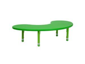 Flash Furniture 35''W x 65''L Height Adjustable Half-Moon Green Plastic Activity Table Flash Furniture 35''W x 65''L Height Adjustable Half-Moon Green Plastic Activity Table
