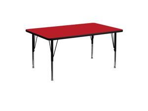 Flash Furniture 24''W x 48''L Rectangular Activity Table with 1.25'' Thick High Pressure Red Laminate Top and Height Adjustable Pre-School Legs [XU-A2448-REC-RED-H-P- Flash Furniture 24''W x 48''L Rectangular Activity Table with 1.25'' Thick High Pressure Red Laminate Top and Height Adjustable Pre-School Legs [XU-A2448-REC-RED-H-P-