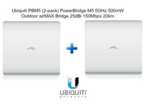 Ubiquiti PBM5 2-pack PowerBridge M5 5GHz 500mW Outdoor airMAX Bridge 25dBi 20km Ubiquiti PBM5 2-pack PowerBridge M5 5GHz 500mW Outdoor airMAX Bridge 25dBi 20km