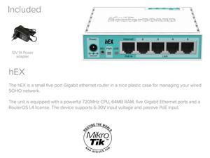 Mikrotik RB750Gr2, RouterBOARD 750Gr2 hEX 64MB Router 5 ports 10/100/1000 OSL4 Mikrotik RB750Gr2, RouterBOARD 750Gr2 hEX 64MB Router 5 ports 10/100/1000 OSL4
