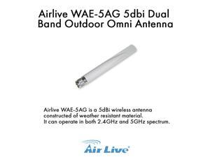 Airlive - WAE-5AG 5dbi Dual Band Outdoor Omni Antenna Male N-Type connector Airlive - WAE-5AG 5dbi Dual Band Outdoor Omni Antenna Male N-Type connector