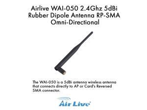 Airlive WAI-050 2.4Ghz 5dBi Rubber Dipole Antenna RP-SMA Omni-Directional Airlive WAI-050 2.4Ghz 5dBi Rubber Dipole Antenna RP-SMA Omni-Directional