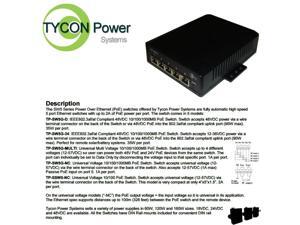 Tycon TP-SW5G-MULTI 12-56V 5 Port Multi-Volt Gigabit Passive PoE Switch Tycon TP-SW5G-MULTI 12-56V 5 Port Multi-Volt Gigabit Passive PoE Switch
