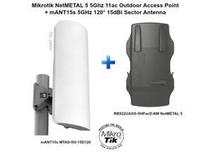 Mikrotik NetMETAL 5 5Ghz 11ac Outdoor AP +mANT15s 5GHz 120? 15dBi Sector Antenna Mikrotik NetMETAL 5 5Ghz 11ac Outdoor AP +mANT15s 5GHz 120? 15dBi Sector Antenna