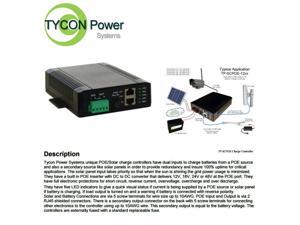 Tycon - POE/Solar Dual input battery charging controller. 24V in 24V out, 5A Tycon - POE/Solar Dual input battery charging controller. 24V in 24V out, 5A