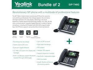 Yealink SIP-T46G Bundle of 2 IP phone Dual Gigabit 16 Line PoE 4.3 Color LCD USB Yealink SIP-T46G Bundle of 2 IP phone Dual Gigabit 16 Line PoE 4.3 Color LCD USB