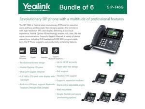 Yealink SIP-T46G Bundle of 6 IP phone Dual Gigabit 16 Line PoE 4.3 Color LCD USB Yealink SIP-T46G Bundle of 6 IP phone Dual Gigabit 16 Line PoE 4.3 Color LCD USB
