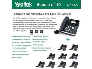 Yealink SIP-T42G Bundle of 10 Dual Gigabit IP Phone 12-Line HD voice PoE LCD XML Yealink SIP-T42G Bundle of 10 Dual Gigabit IP Phone 12-Line HD voice PoE LCD XML