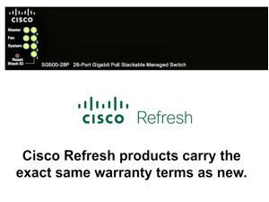 Cisco SG500-28P Refresh 28-Port Gigabit PoE+ Stackable L3 Managed Switch 4 SFP Cisco SG500-28P Refresh 28-Port Gigabit PoE+ Stackable L3 Managed Switch 4 SFP