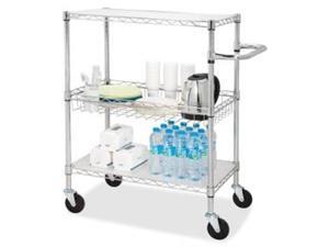 3-Tier Wire Rolling Cart, 16"x26"x40", Chrome 3-Tier Wire Rolling Cart, 16"x26"x40", Chrome