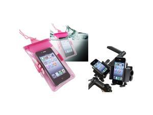 eForcity Pink Waterproof PVC Bag Case + Universal Bicycle Phone Holder Compatible With Cell phones / PDA eForcity Pink Waterproof PVC Bag Case + Universal Bicycle Phone Holder Compatible With Cell phones / PDA