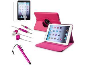 eForCity Hot Pink 360-degree Swivel Leather Case + Pink Touch Screen Stylus + Hot Pink/White Universal 3.5mm In-Ear Stereo Headset w/On-off & Mic Bundle for iPad Mini 1/iPad Mini 2/iPad Mini 3 eForCity Hot Pink 360-degree Swivel Leather Case + Pink Touch Screen Stylus + Hot Pink/White Universal 3.5mm In-Ear Stereo Headset w/On-off & Mic Bundle for iPad Mini 1/iPad Mini 2/iPad Mini 3