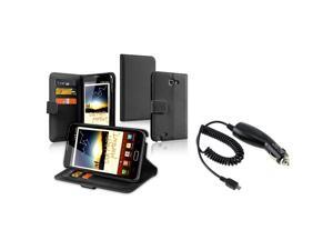 eForCity Black Flip Wallet Leather Card Case Cover + Car Charger For Samsung© Galaxy Note N7000 eForCity Black Flip Wallet Leather Card Case Cover + Car Charger For Samsung© Galaxy Note N7000
