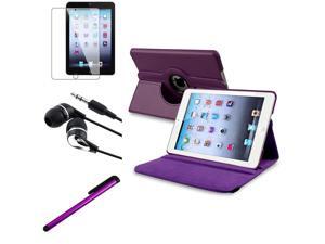 eForCity 4 Bundle Purple 360 Rotating Leather Case Guard Headset Stylus compatible with Apple iPad Mini 1 / Apple iPad Mini 2 / iPad Mini with Retina Display (iPad Mini 3) eForCity 4 Bundle Purple 360 Rotating Leather Case Guard Headset Stylus compatible with Apple iPad Mini 1 / Apple iPad Mini 2 / iPad Mini with Retina Display (iPad Mini 3)
