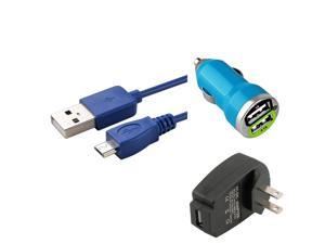eForCity 6FT Blue Micro USB (2-in-1) Cable and 2-Port Blue USB Mini Car Charger Adapter Free With Black USB Travel Charger Adapter Compatible With Kindle Fire HD 7 2nd Gen/HDX 7/HDX 8.9 eForCity 6FT Blue Micro USB (2-in-1) Cable and 2-Port Blue USB Mini Car Charger Adapter Free With Black USB Travel Charger Adapter Compatible With Kindle Fire HD 7 2nd Gen/HDX 7/HDX 8.9