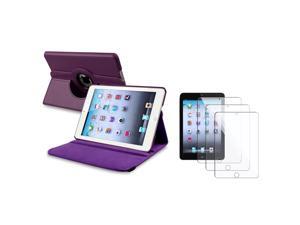 eForCity Purple 360 Swivel Leather Case Cover+3X Screen LCD Protector Guard For Apple iPad Mini 1 / Apple iPad Mini 2 / iPad Mini with Retina Display (iPad Mini 3) eForCity Purple 360 Swivel Leather Case Cover+3X Screen LCD Protector Guard For Apple iPad Mini 1 / Apple iPad Mini 2 / iPad Mini with Retina Display (iPad Mini 3)