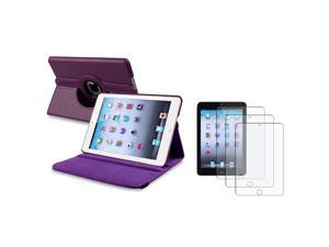eForCity Purple 360 Swivel Leather Case+3X Anti-Glare Screen LCD Protector For Apple iPad Mini 1 / Apple iPad Mini 2 / iPad Mini with Retina Display (iPad Mini 3) eForCity Purple 360 Swivel Leather Case+3X Anti-Glare Screen LCD Protector For Apple iPad Mini 1 / Apple iPad Mini 2 / iPad Mini with Retina Display (iPad Mini 3)