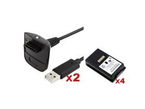 eForCity 4x 3600mAh Battery Pack + 2X Charging Cable Cord Compatible With Xbox 360 Wireless Controller eForCity 4x 3600mAh Battery Pack + 2X Charging Cable Cord Compatible With Xbox 360 Wireless Controller