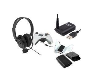 eForCity Black Wireless Controller Battery Pack Shell + Black Headset with Microphone + Black Replacement Battery with USB Cable Compatible With Microsoft Xbox 360, Xbox 360 Slim eForCity Black Wireless Controller Battery Pack Shell + Black Headset with Microphone + Black Replacement Battery with USB Cable Compatible With Microsoft Xbox 360, Xbox 360 Slim