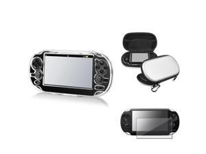 eForCity Snap-On Crystal Case+Silver EVA Case Pouch+LCD Guard For Sony PS Vita PSV eForCity Snap-On Crystal Case+Silver EVA Case Pouch+LCD Guard For Sony PS Vita PSV