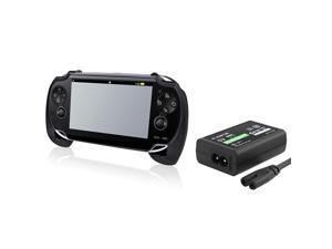 Black Hard plastic rubber coating Hand Grip + AC Adapter for Sony PlayStation Vita Black Hard plastic rubber coating Hand Grip + AC Adapter for Sony PlayStation Vita