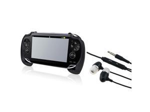 Black Hard plastic rubber coating Hand Grip + Headsets compatible with Sony PlayStation Vita Black Hard plastic rubber coating Hand Grip + Headsets compatible with Sony PlayStation Vita