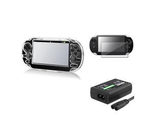 eForCity Clear Crystal Hard Case Cover + US Plug AC Adapter + Screen Protector Compatible With Sony PS Vita PSV eForCity Clear Crystal Hard Case Cover + US Plug AC Adapter + Screen Protector Compatible With Sony PS Vita PSV
